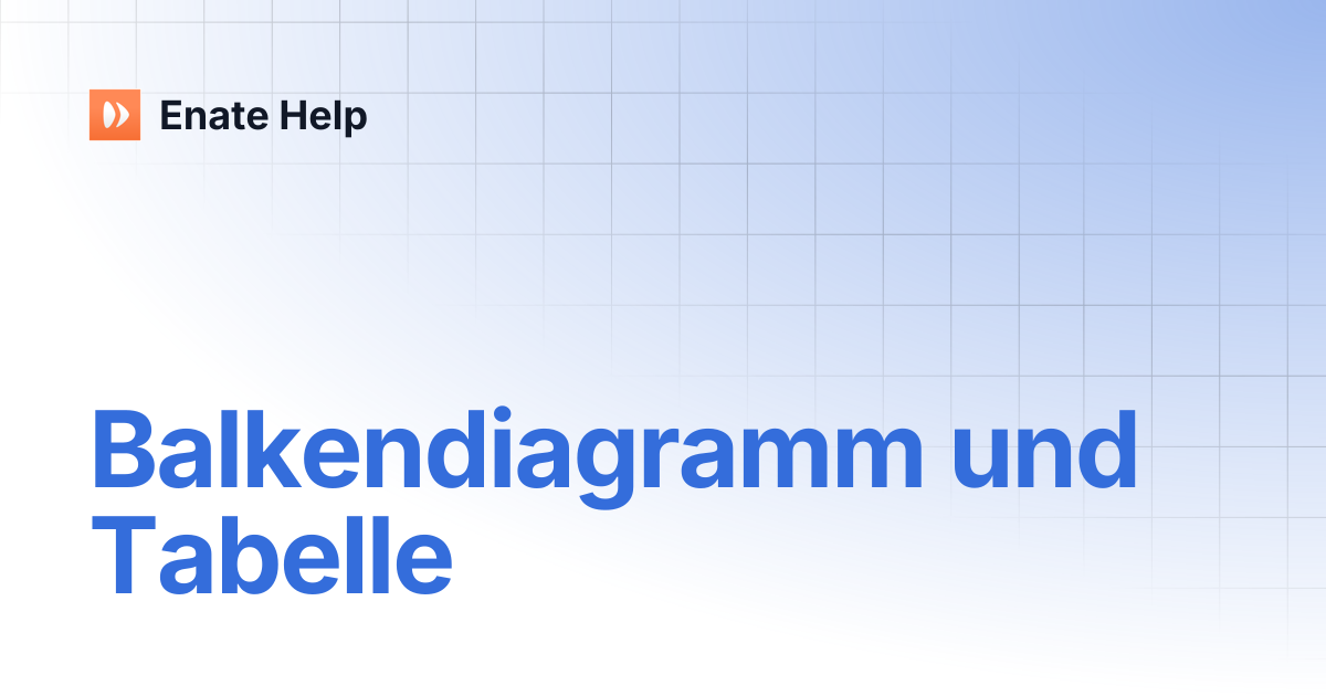 Balkendiagramm und Tabelle | Deutsch | Enate Help